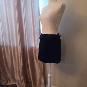 2000 Old Navy Black Velvet Mini Skirt, Wide Belt Loops, Lined, Like New